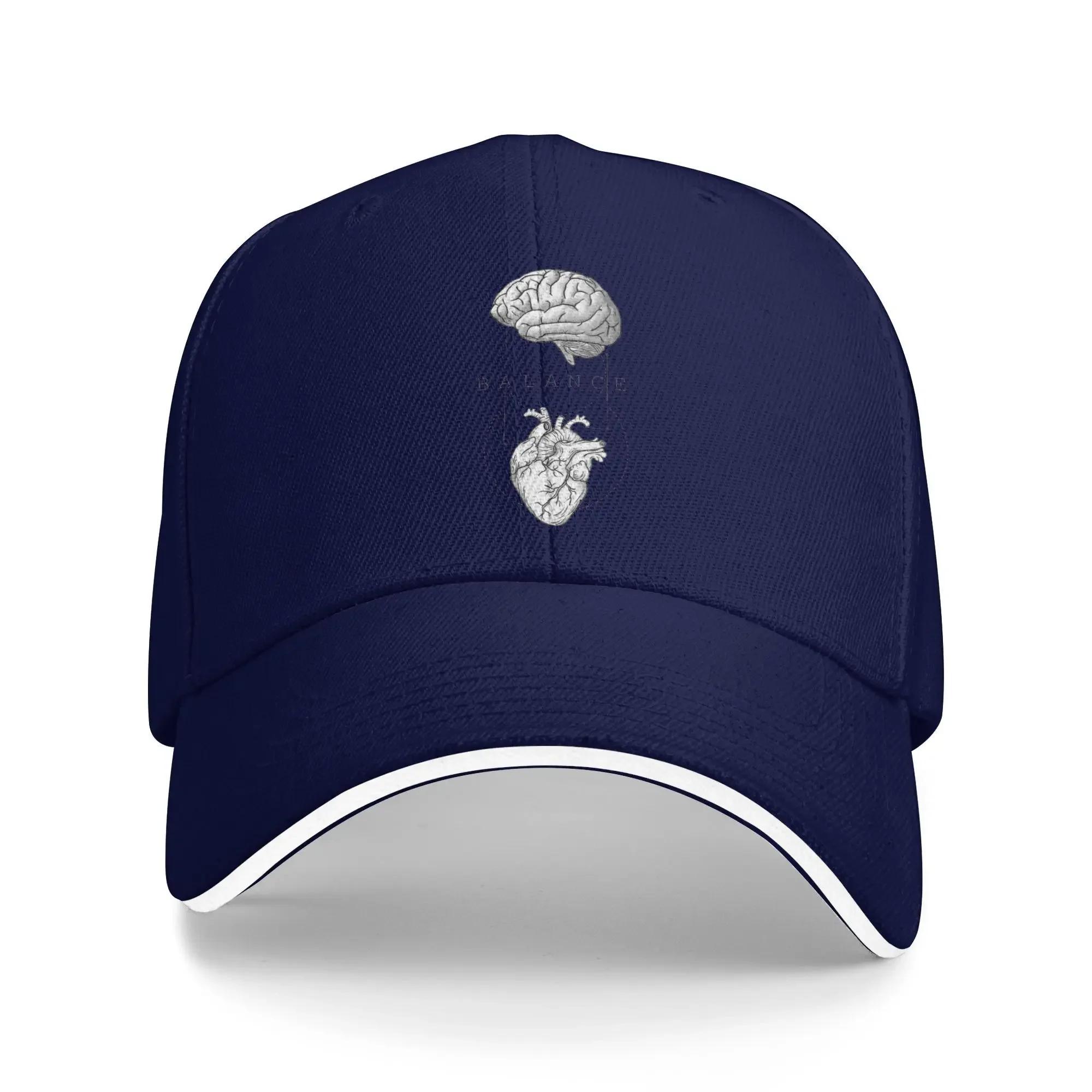 

Art Design Letter Baseball Cap Brain Heart Balance Couple Women Design Trucker Hat Summer Stylish Hiking Fishing Sun Visor Caps One Size