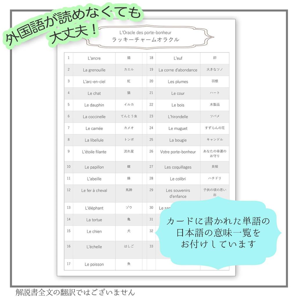 [Authentic] Lucky Charms Oracle [Oracle Card Meanings in Japanese] Tarot Fortune Telling