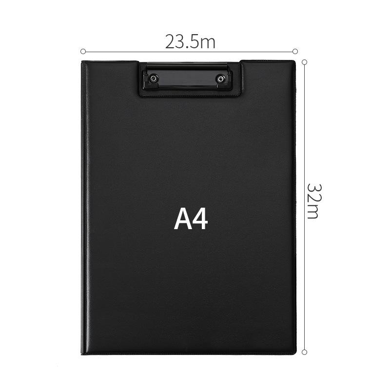 High Quality PU Leather A4 A5 Clipboard Foldable Clipboard Business Office Document Folder Built-in File Pouch Black Writing Pad
