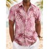 Nuova Camicia Hawaiana da Uomo con Stampa Palma Camicia Tropicale da Spiaggia Aloha Camicia Casual a Maniche Corte con Bottoni Camicie per Vacanze Estive