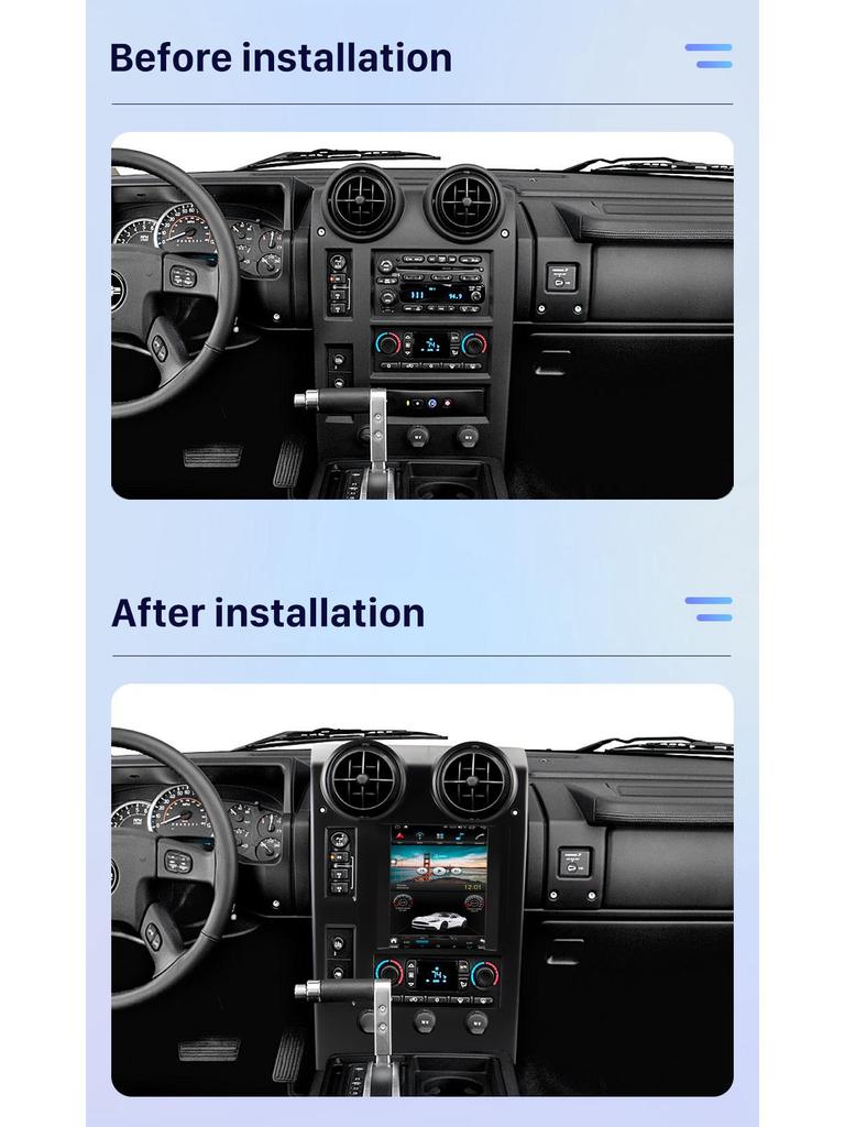 Bluetooth CarPlay & Android GPS Navigation Radio for 2004-2007 Hummer H2.