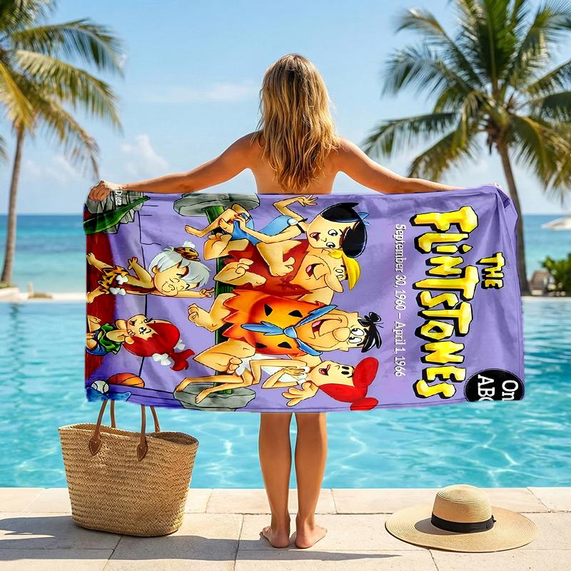 Flintstones Fashion Beach Towel: Ideal for Summer Adventures Soft, absorbent and quick drying suitable for swimming and bathing