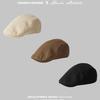 British Style Retro Newsboy Hat Men's Solid Color Versatile Simple Forward Hat Vintage Style Cap Female Hipster