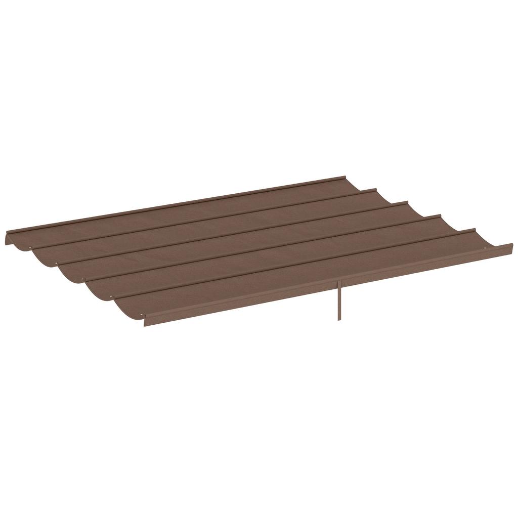 Retractable Pergola Cover, 3.5 X 2.6 M Replacement Canopy Fabric for 4 X 3 M Frame, Roof Top Only, Brown