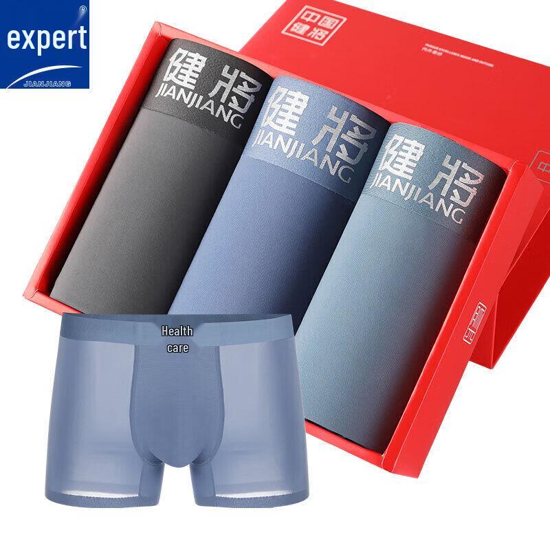 Jianjiang Men's Ice Silk Boxer Briefs 3-Pack