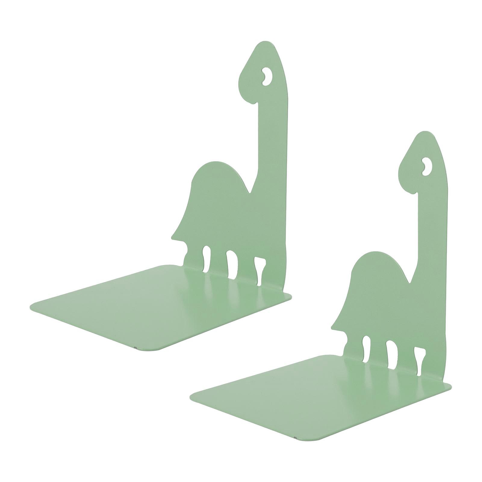 

Металлический подпорка для книг из стали в форме мультяшного животного, нескользящий многофункциональный подпорка для книг для DVD CD шкафов Light Green Dinosaur