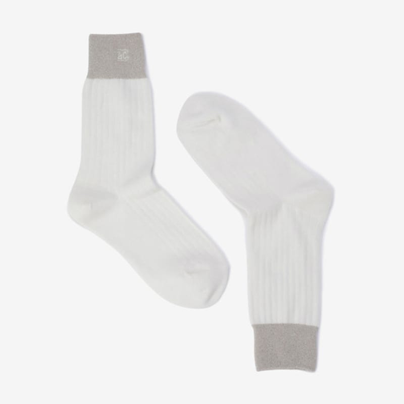 ZOOC Rib Embroidered Logo Socks IV_Z252PHN003