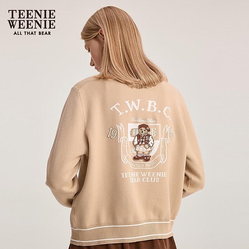 Teenie Weenie Women's 2025 Fall Color-Block Round Neck Knit Sweater