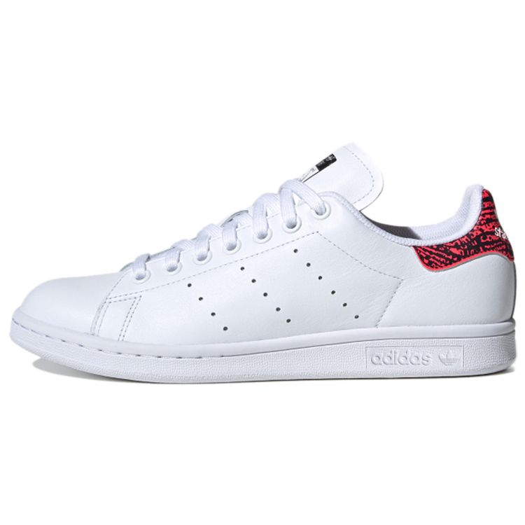 Adidas Originals Stan Smith Synthetic Leather Durable Low-Top Sneakers Women Sneakers White Red FY1714