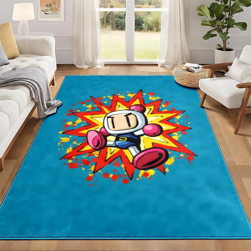 Bomberman Carpet Door Mat for Living Room or Bedroom Protective Mat Under Chair Office Decoration Christmas Gift Birthday Present