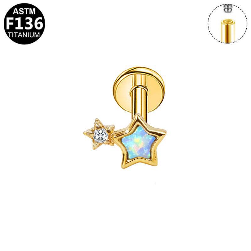 G23 Titanium Star Wing Ear Stud - Designer Style, Fashionable and Simple Piercing Jewelry