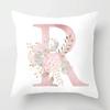 45x45cm Pink Rose 26 Letters Pillowcase Wedding Party Decoration Sofa Car Creative Ornament Couple Home  Cushion Cover