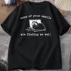 None of Your Emails Are Finding Me Well T-Shirt Funny Cat Office Working Tshirts Cotton Short Sleeve Men's Designer Clothes Tee
