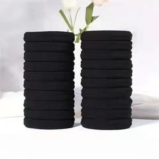 Classic Black 4CM High Elastic Seamless Hair Band - Durable, Traceless Hair Accessory for Women