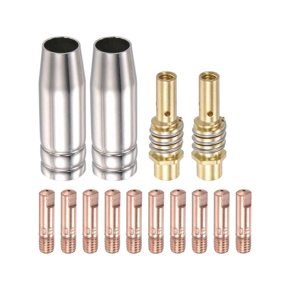 MB 15AK 0.8mm Contact Tip Melt Inert-Gas (MIG) Welder Accessory Set of 14pcs