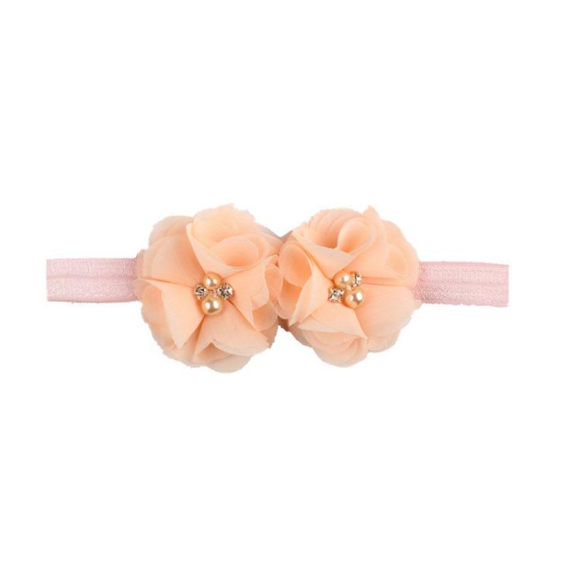 Solid Color Baby Headband, Flower Chiffon Rhinestone Floral Headband, Children's Flower Headband Hair Accessories
