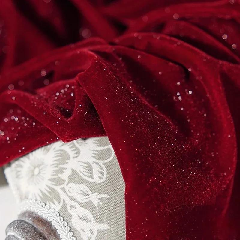 

50x140 см Diamond Glitter Velvet Starry Тканина для пошиття суконь М’які та гладкі нееластичні на півметра 100x140cm