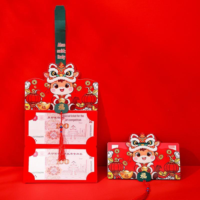 

2026 Year of the Horse 3D Foldable Red Envelope with Multiple Card Slots – Cute Chinese New Year Lucky Money Holder