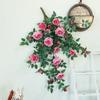 Wedding Artificial Flowers Wall Hanging Sweetheart Roses Rattan Simulation Flower Party Decoration Pink Red Rose Plant Flroal