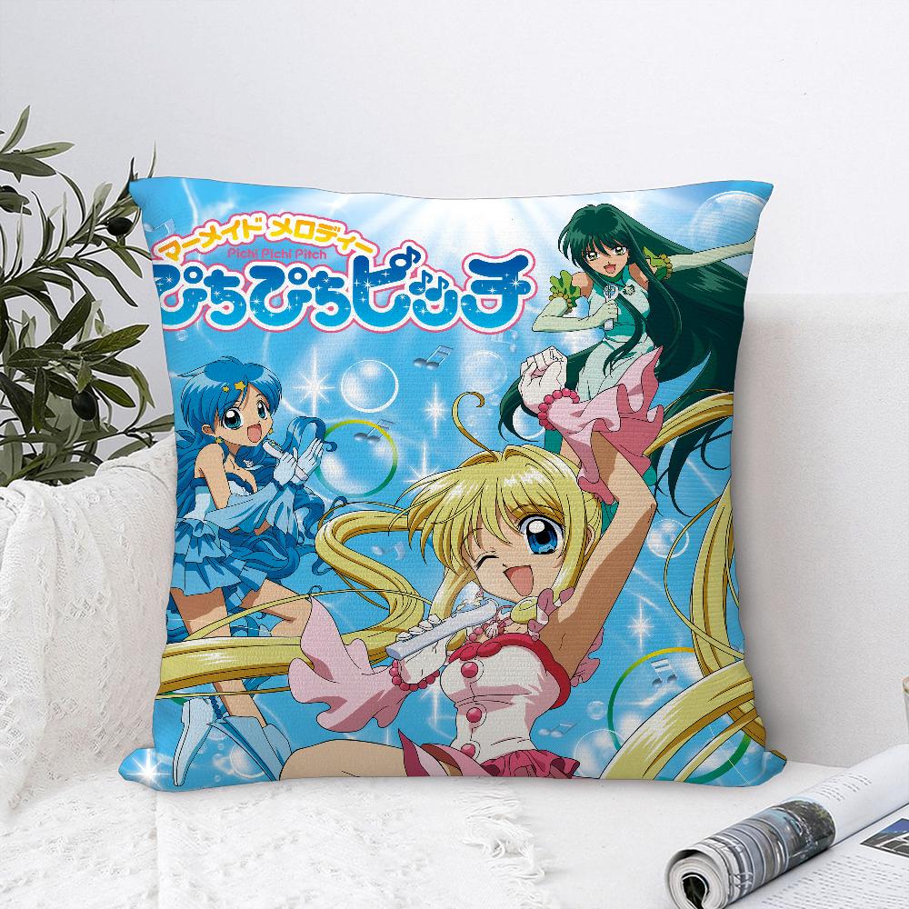 Mermaid Melody Pichi Pichi Pitch Pillow Case Sofa Decorative Home Double-sided Print Plush Throw Pillow Covers Cushion Decor