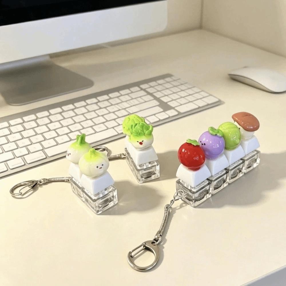 Funny Fidget Clicker Plastic Finger Button Keychain Creative Mini Keyboard Pendant  Office Toy