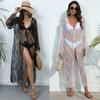 Factory Long Sleeve Dress Fashion Sexy Pajamas Robe Sleepwear Underwear Summer Long Woman Sexy Beach Dress Bikini Cover Ups