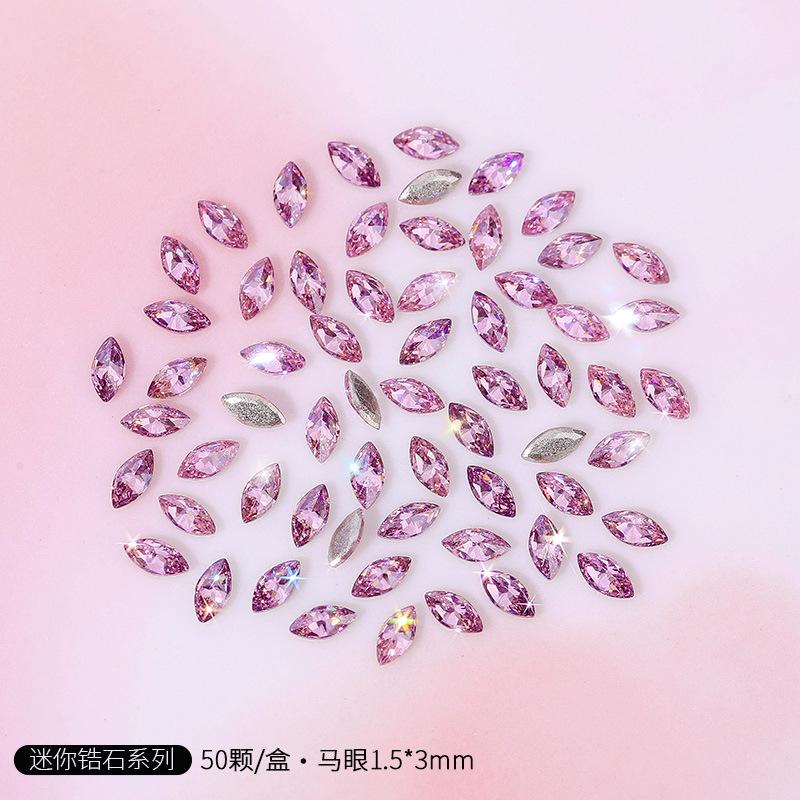 Pink Nail Art Small Zircon Flat Bottom Mini Zircon Diamond Nail Art Jewelry Mixed Nail Art Diamond Jewelry Decorative Diamond