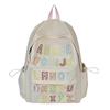 Schoolbag Color Alphabet School Bag Female Cute Girl Large Capacity Backpack Going Out Macaron Color Light Backpack