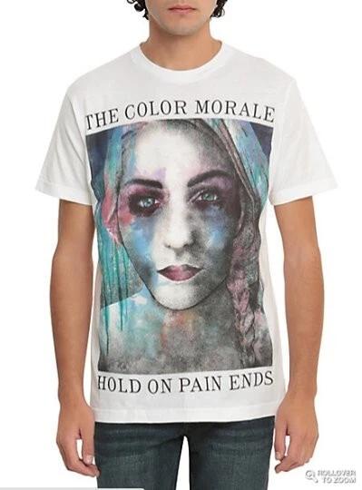 

The Color Morale Мужская Белая Рубашка Держись, Боль Закончится Новая XS XL