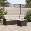 VidaXL Garden Lounge Set with Cushions 5 Pcs, Patio Sofas, Patio Furniture Set, Outdoor Furniture, Brown 3219892