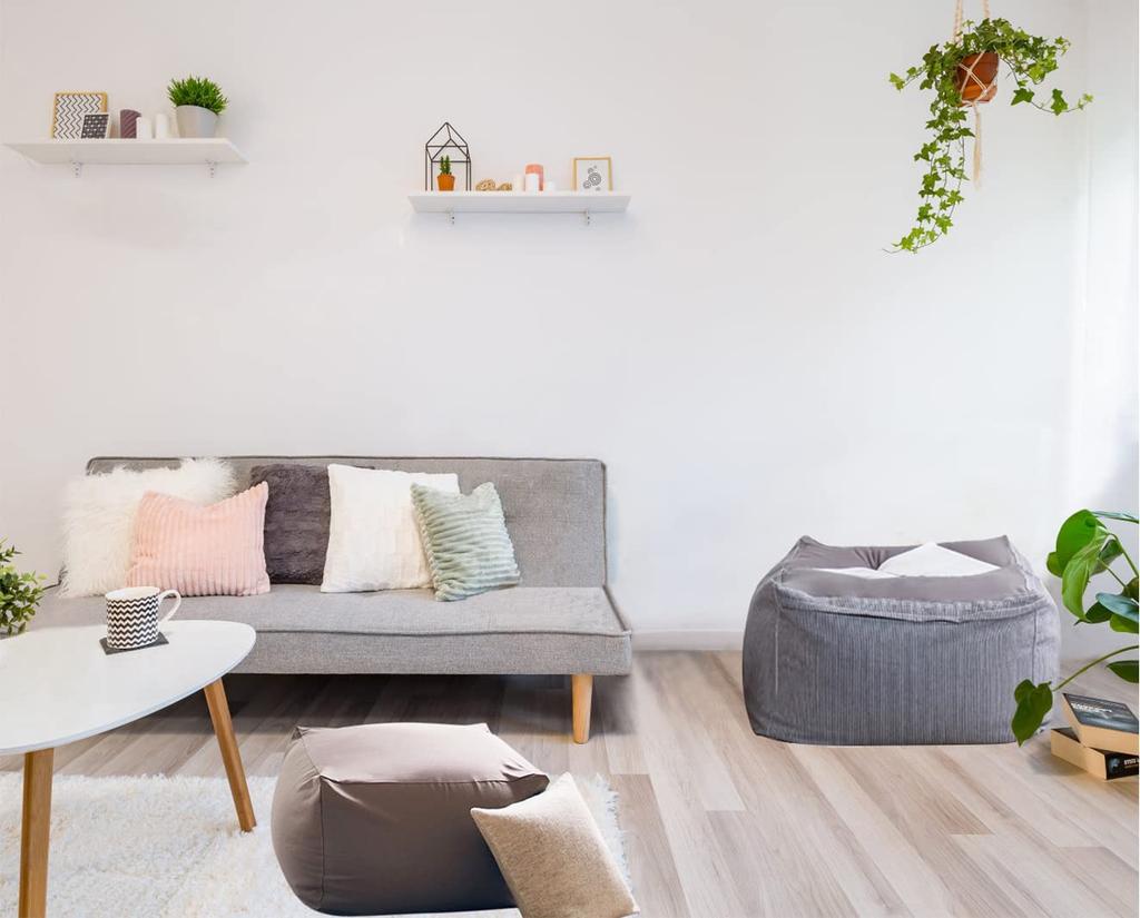 Beaded Cushion Sofa Cover, Solid Cotton, Beige, Small (55*55cm)