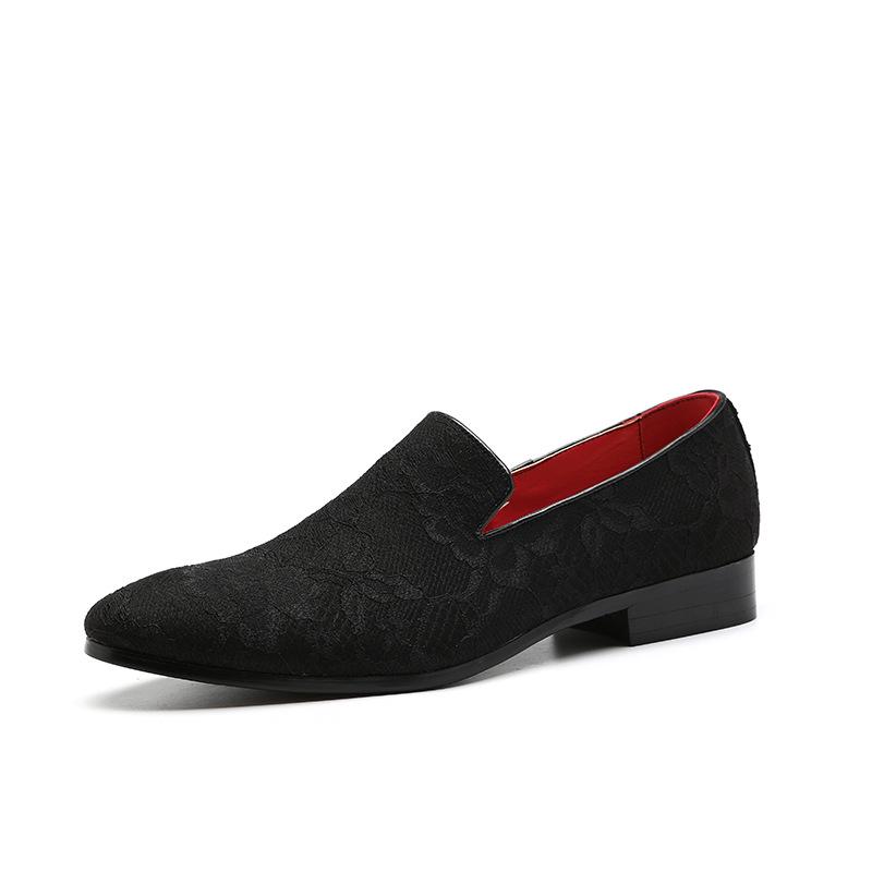 Casual Fashion Flock Men Shoes High Quality Oxfords Business Suit Breathable Work Big Size Flats Formal Dress Shoes Embroidery 2