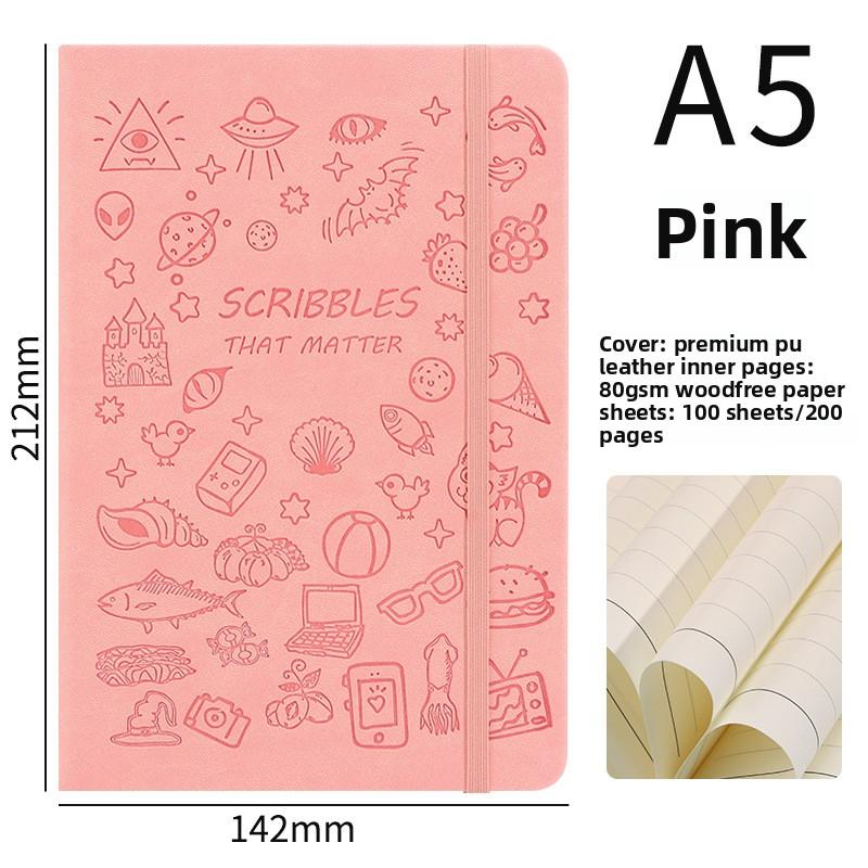 A6 Cute Handbook Diary Student Notebook Custom Cartoon Stamp Book Strap Notepad