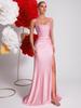 2026 Frühling Rosa Strass-Spaghettiträger Meerjungfrauen-Abendkleid