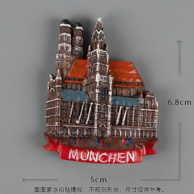 Deutscher Kühlschrankaufkleber Berlin Frankfurt Architektur Tourismus Souvenir Magnetaufkleber 3D dreidimensionale Luxemburg Mun