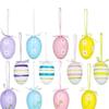 12Pcs Easter Colorful Eggs Handmade Art Ornament Decorative Crafts Supplies for Children Adults DIY Photo Props