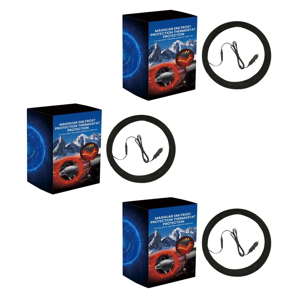 Leather Steering Wheel Cover Fast Heating Adapt Fit Car Steering Wheel Cover Against Slip Soft Fabric for Vehicle