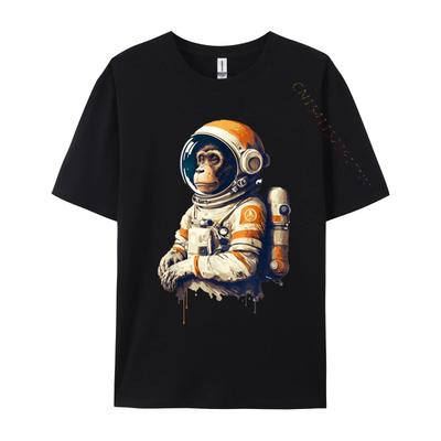 Vesmír vintage cestování astronaut opice astronaut Vlastní tričko Topy Trička Retro Bavlna Běžné oblečení Košile