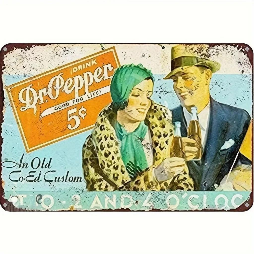 Carbonated Soda Drinks Tin Sign Shabby Vintage Decorative Plaque Wall Decor Bar Home Decor Iron Plate Painting Poster Art Sig