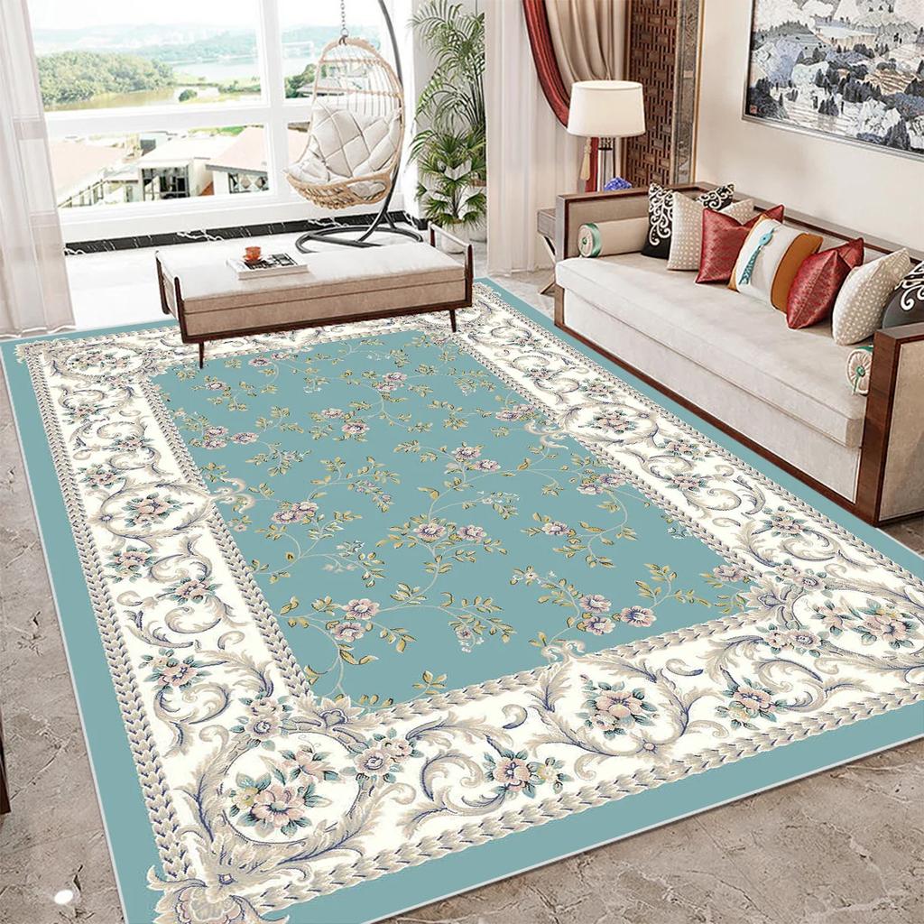 European Style Luxury Large Living Room Carpet Soft Easy Cleaning Rugs for Bedroom Fashion Decoration Home Coffee Tables Mat