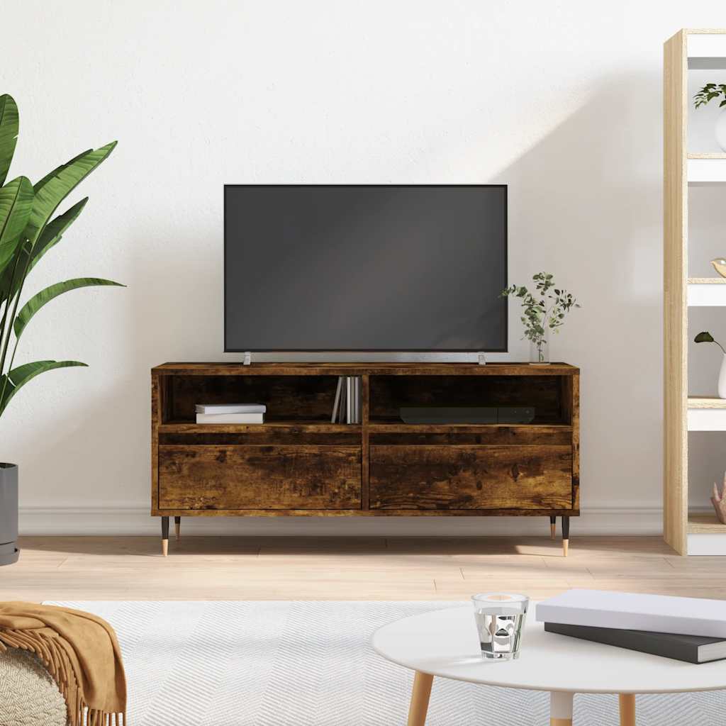 TV Cabinet Smoked Oak 100 x 34.5 x 44.5 cm Engineered Wood