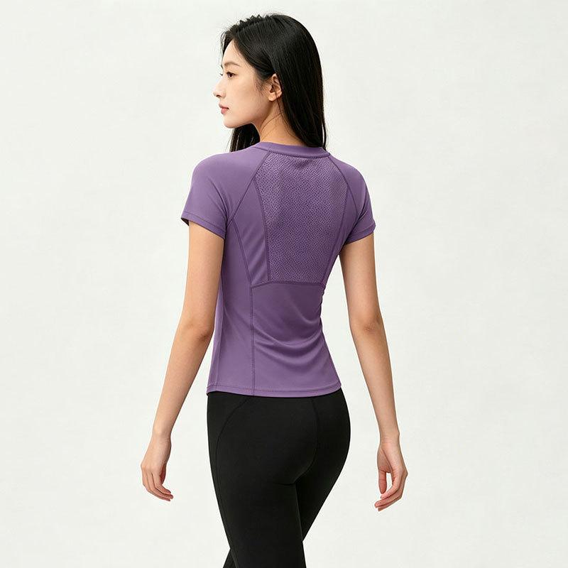Sports Yoga Short-sleeved Women, Quick-drying Breathable Slim-fit, Summer Running Fitness Training Top