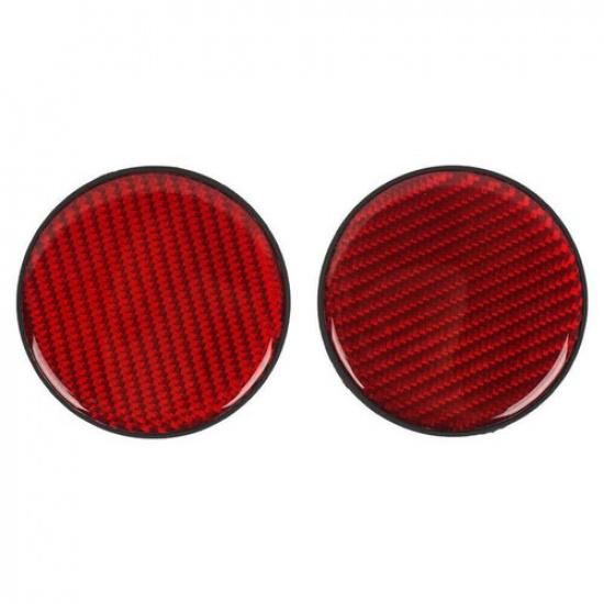 2X Red Carbon Fiber Car Cup Holder Pad Coaster Cup Slot Non-Slip Mat Accessories
