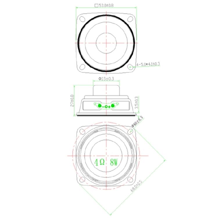 8W Internal Magnetic Loudspeaker 53mm Speaker 4Ohm Perfect for Music Enthusiasts