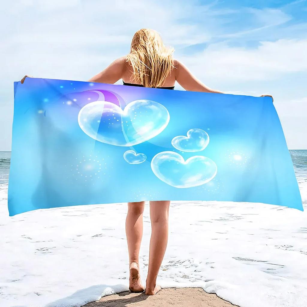 Valentine's Day Large Beach Towel for Adults and Lightweight Pool Towels Quick Dry Beach Towel Water Absorbent Towels for Travel