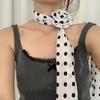 Fashionable Neck Scarf Lightweight Long Muffler with Elegant Round Dot and Rose Pattern Trendy Women's Accessory