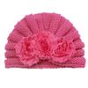 Winter new baby headgear children's flower knitted pullover cute warm baby hat