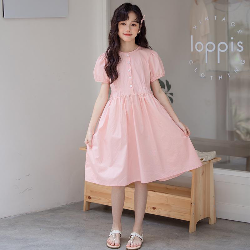 Rochie de Prințesă din Bumbac Dulce Francez Mamă-Fiică - Mânecă Scurtă de Vară Slim-Fit pentru Fete