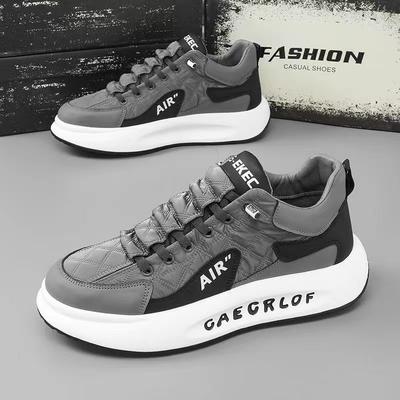 Spring and Summer New Korean Version of Men's Running Sports Shoes Fashionable Platform White Shoes Trendy Casual Versatile Men's Shoes