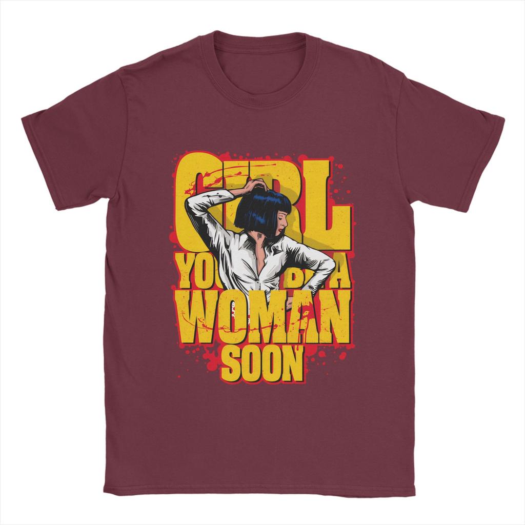 Pulp Fiction Pulp Girl Baumwoll-T-Shirt Für Unisex Sommer Y2K Lustige T-Shirts Rundhals Mode-T-Shirt Große Größen Günstige Kleidung